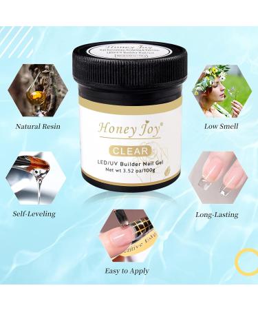 Honey Joy Clear Builder Nail Gel 100g/3.5oz | Sculpting & Nail Extensions Gel | LED/UV Builder Gel for Nail Art | HJ-GEL005-Clear - Buy Online on SooperMarket.com