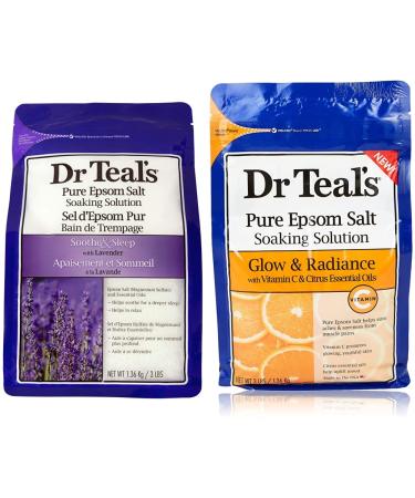 Dr Teal's Lavender Epsom Salts and Vitamin C Epsom Salt (DRTE4) | 1.36 kilogram Each