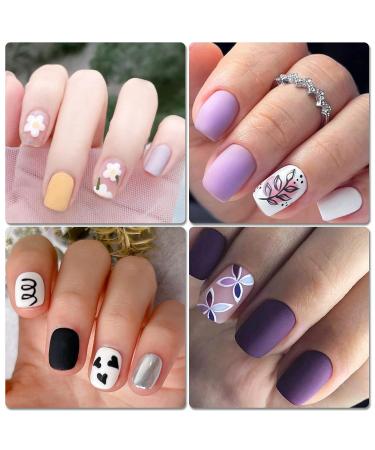 LuckForever 360pc Kids Press On Nails - Matte Short Square Fake Acrylic Fingernails for Girls & Women - Full Cover French Colored Manicure Decor - Buy Online on SooperMarket.com