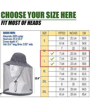 USHAKE Safari Hat with Hidden Net Mesh - Grey | Sun Protection Bucket Hat for Outdoor Activities - Buy Online on SooperMarket.com
