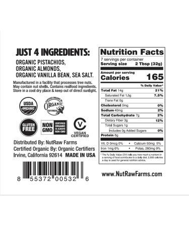 Nutrawbar Organic Superfood Spread 8oz - Raw Pistachio + Almond Butter - Buy Online on SooperMarket.com