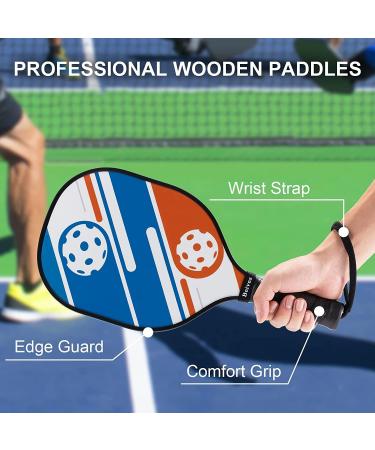 Beives 7-ply Basswood Wooden Pickleball Paddles Set with 6 Balls and Carry Bag - Ideal Pickleball Equipment for Beginners to Intermediate Players - Buy Online on SooperMarket.com