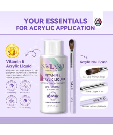SAVILAND Acrylic Nail Kit: 4 Colors Acrylic Powder and Liquid Set with Acrylic Nail Brush/French Nails Tips/Nail Glue/Top Gel/Non-acid Ph Bond/Acrylic Nail Set for Beginners Acrylic Application 01-Acrylic Nail Kit - Buy Online on SooperMarket.com