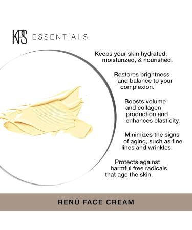 KPS Essentials Organic Ren Face Cream - Hyaluronic Acid Dark Spot Corrector & Puffiness Reducer | 1oz Eye Cream for Crepe Skin - Buy Online on SooperMarket.com