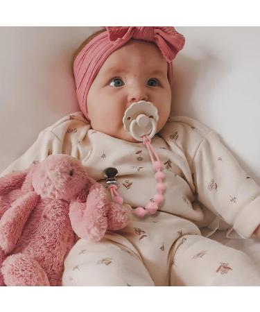 Silicone Pacifier Clip for Boys Girls in Quartz Pink | Binky Holder Strap for Baby Shower | Flexible Texture for Safety and Style - Buy Online on SooperMarket.com