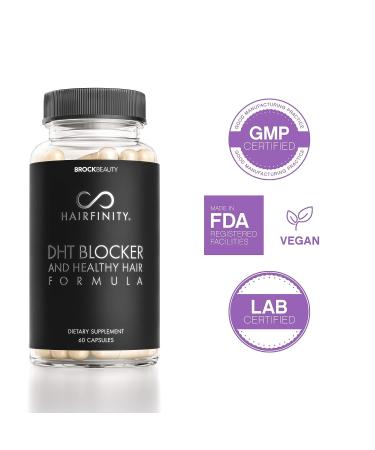 Hairfinity DHT Blocker & Healthy Hair Formula - Hair Growth Supplement with Saw Palmetto, Biotin & Vitamins - Stop Hair Loss & Regrow Hair - Vegan - 60 Veggie Capsules - Buy Online on SooperMarket.com