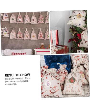 PLAFOPE 1 Set Countdown Christmas Bag Christmas Decoration Bags Advent Calendar Bag Linen Blue 10x14x0.5cm Blue - Buy Online on SooperMarket.com