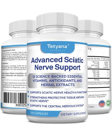 Advanced Sciatic Nerve Support Relief: Alpha Lipoic Acid Vitamin Benfotiamine - 12 in 1 Sciatica Supplements - 120 Capsules- 30-60 Supply- Made in USA