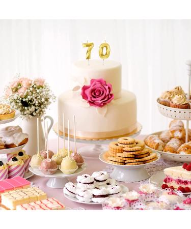 70th Birthday 3D Diamond Shape Number 70 Candles - Gold Happy Birthday Cake Topper for Wedding Decoration & Theme Parties - Buy Online on SooperMarket.com