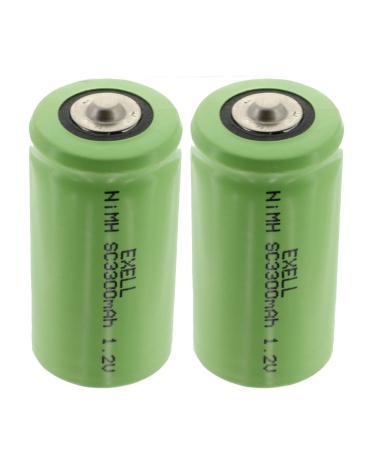 2x 1.2V NiMH SubC Size Rechargeable Button Top Batteries For electric razors toothbrushes electric tools