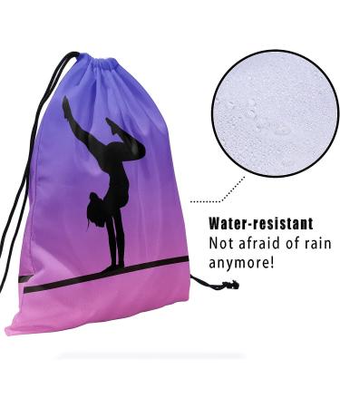 Purple Pink Gymnastics Grip Bag - Adjustable Water Resistant Girl Gymnastic Bag 9.25 x 12 - Buy Online on SooperMarket.com