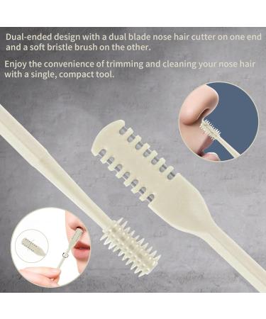 LIEUDAGE Nose Trimmers - Compact Waterproof Painless Manual Nose Hair Scissors for Men with Dual-Edged Blades & Soft Silicone Bristle Cleaners - International Shipping Available - Buy Online on SooperMarket.com