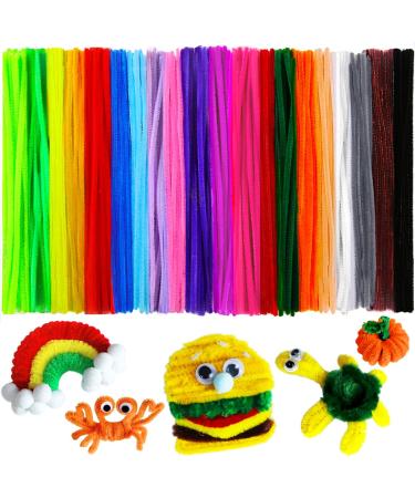 200psc 20colors Pipe Cleaners Chenille Stems Pipe Cleaners for Crafts Pipe Cleaner Crafts Art and Craft Supplies Small pack Multi-Color