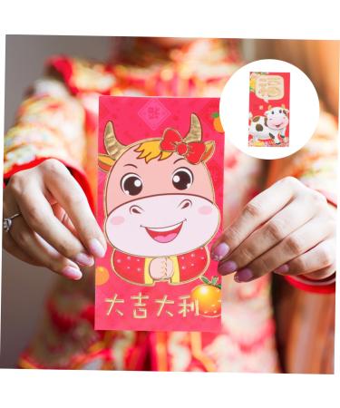 COHEALI 60pcs 2021 New Year Red Envelope Rat Year Hong Bao 2021 New Year Spring Festival Gift Bag Chinese New Year Money Hongbao Wedding Lunar New Year Envelopes Lucky Gift Card Child