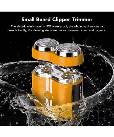Mini Electric Beard Trimmer - IPX7 Waterproof Type C Charging Dual Use for Travel - Small Shaver in Yellow - Buy Online on SooperMarket.com