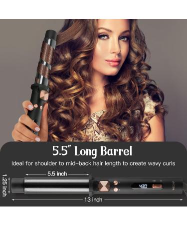 WeChip Rotating Curling Iron Automatic Hair Curler 1 1/4 Inch Ionic Self Curling Iron with Long Barrel Curling Wand for Waves with Extra Long Nano Titanium Barrel - Buy Online on SooperMarket.com