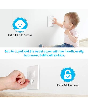 Outlet Covers (45 Pack) with Hidden Pull Handle Baby Proofing Plug Covers 3-Prong Child Safety Socket Covers Electrical Outlet Protectors Kid Proof Outlet Cap 45 Count (Pack of 1) - Buy Online on SooperMarket.com