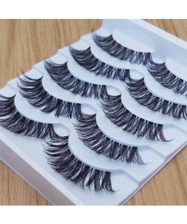 Bluelans 5 Pairs Long Cross False Eyelashes - Natural Thick Black Fake Eyelash Extensions for Stunning Makeup - Buy Online on SooperMarket.com