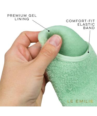LE EMILIE 5 Toe Moisturizing Gel Socks | Healing Dry Cracked Heels | Lavender & Jojoba Oil Blend | 1 Pair Green Seafoam - Buy Online on SooperMarket.com