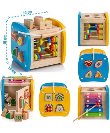 All Kids United Wooden Plug-In Cube Toy | Motor Skills & Design Recognition | Educational Puzzle Sorting for Enhanced Concentration - Buy Online on SooperMarket.com