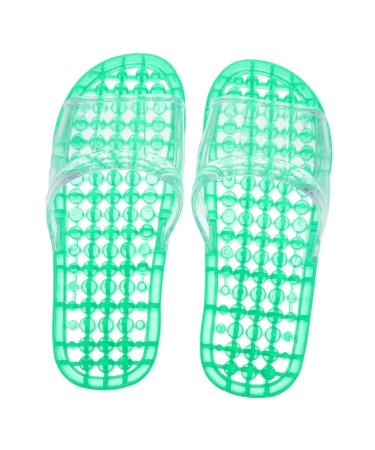 MAGICLULU 2 Pairs Slippers Quick Drying Shower Slippers Green Home Indoor Slippers Non Dorm Shoes Gym Foot Spa Soak Tub Shower Footware Massaging Travel Pvc Household Plastic Barrel 28x10.3cm 11x4pcs Greenx4pcs