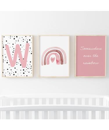 Pompom Prints Set of 3 Girls Bedroom Prints Rainbow Nursery Prints Scandi Boho Style Nursery Decor Playroom Prints Picture Frames not Included (5x7 Inch W) 5x7 Inch W