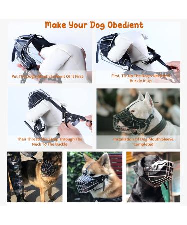 Buy Petcute XXL Black Metal Dog Muzzle | Durable & Safe Muzzle for Barking Biting & Eating - International Shipping Available - Buy Online on SooperMarket.com