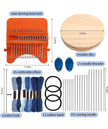 Darning Mini Loom Machine - Upgrade 14 Hooks Speedweve Style Weave Tool for Beginners - Wooden Household Mending Loom for Repairing Clothes and DIY Weaving Arts - Buy Online on SooperMarket.com