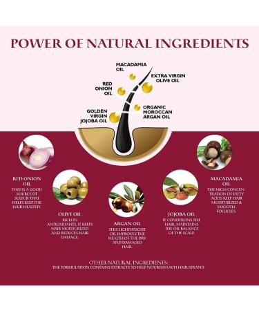 Oriental Botanics Red Onion Hair Oil with Comb Applicator 200ml - With 30 Oils & Extracts for Stronger Growth Control Hair Fall - Buy Online on SooperMarket.com