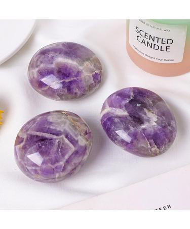 Amethyst Thumb Pocket Stone - Polished Energy Crystal Stone Polished Energy Crystal Stone Crystal Polished Gemstone for Stress Relief Meditation - Buy Online on SooperMarket.com