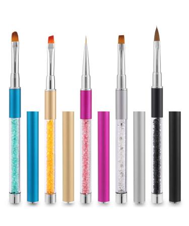Mwoot French nail art nail brush 5 pieces Diy nail art brushes gel nail draw brushes nail brush set for acrylic fingernails drawing manicure nail decoration accessories nail art brushes