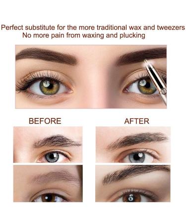 Eyebrow Hair Remover | Painless Precision Trimmer for Women | Portable Razor Tool with Light - Gold | Fast International Shipping - Buy Online on SooperMarket.com