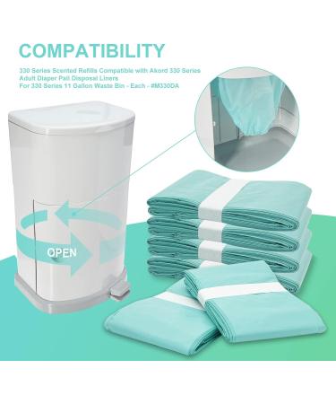 Janibell Akord 330 Compatible Diaper Pail Liner Refills - Green, Lightly Scented (6 Pack) - Buy Online on SooperMarket.com