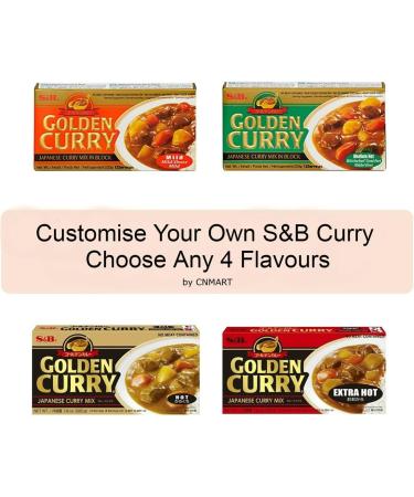 S&B Golden Curry Sauce Mixed Assorted Flavours 220g (Pack of 4) Self Customised - Buy Online on SooperMarket.com
