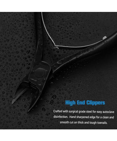 FERYES Large Handle Toenail Clippers for Thick Fungal or Ingrown Toenails - Podiatrist Recommended 4R13 Stainless Steel Cutters - BLACK - Buy Online on SooperMarket.com