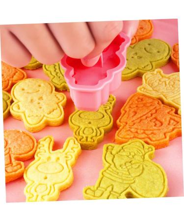 Cabilock 12 Pcs Biscuit Mold Christmas Embossing Mold Silicone Chocolate Mould Tool 3D Pink Pp Household - Buy Online on SooperMarket.com