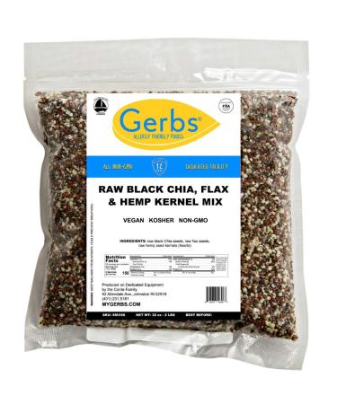 GERBS Raw Three Seed Snack Mix 32 ounce Bag Top 14 Food Allergy Free NON GMO Vegan Keto Paleo Friendly