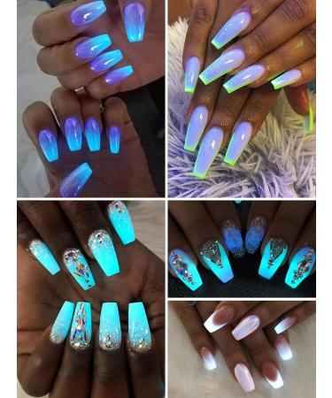 Kalolary Neon Color Nail Powder Set - Luminous Pigment for Acrylic Nail Art - Rainbow Glitter for Halloween & Christmas DIY Nail Decoration - Buy Online on SooperMarket.com