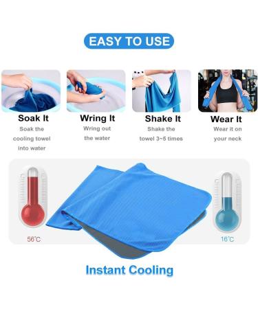 U-pick Cooling Towel(40" x 12") Soft and Breathable Chilly Towel Stay Cooling for Sports Workout Fitness Gym Yoga Pilates Travel Camping & More Gold/Blue/Jade/Dark Grey - Buy Online on SooperMarket.com