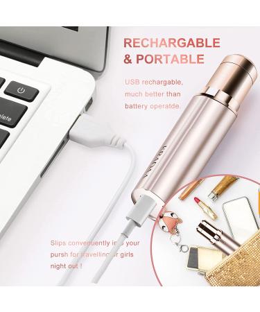 Women's Facial Hair Remover - Painless Portable Shaver for Lip & Chin | USB Rechargeable - Buy Online on SooperMarket.com