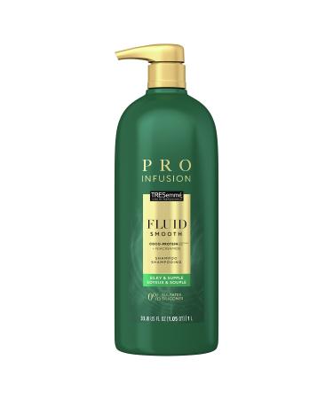 TRESemm  Cruelty-Free Pro Infusion Fluid Smooth Shampoo For Silky & Supple Hair Sulfate Free  Infused With Natural Coconut Droplets + Plant-Based Salon Protein + Niacinimide 33.8oz