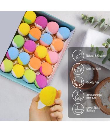Kids Bath Bombs with Surprise Inside - 20 Pack Gift Set for Girls and Boys | Handmade Fizzies Spa Balls for Children - Birthday, Christmas, Easter Day - Buy Online on SooperMarket.com