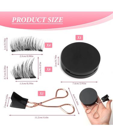 Magnetic Eyelashes without Eyeliner 12 Pieces Reusable Dual Magnetic lashes False Eyelashes No Glue and Eyeliner Needed Natural Look 3D False Lashes Black Eyelashes Waterproof & Easy to Wear - Buy Online on SooperMarket.com