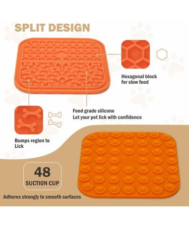3 Pcs Licky Mats for Dogs 2 Dog Lick Mats with 1 Silicone Spatula Dog Lick Pad with Strong Suction Suitable for Pet Bathing Grooming Training 2 PCS (1 PCS Blue + 1 PCS Orange) - Buy Online on SooperMarket.com
