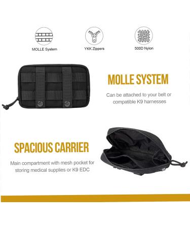 Oneigris Large Dog Feed Bag Set - 2 Pieces Reflective Tactical Training & Walking Bags Ideal for Tactical Dog Harness - Black - Buy Online on SooperMarket.com
