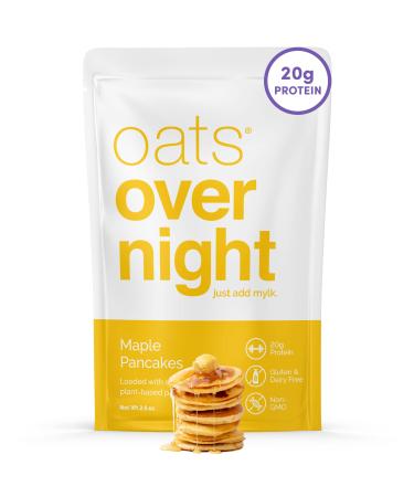 Oats Overnight - Maple Pancakes - Dairy Free, High Protein, Low Sugar Breakfast Shake - Gluten Free, High Fiber, Non GMO Oatmeal (2.7 oz per meal) (8 Pack) 2.6 Ounce (Pack of 8)