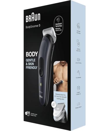 Braun Body Groomer 3 Manscaping Tool For Men With SkinShield Technology Sensitive Comb Wet & Dry 100% Waterproof UK 2 Pin Plug BG3350 Black/Grey - Buy Online on SooperMarket.com