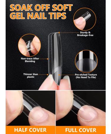 504 Pieces Artificial Nails - Half-Matted Flat Square Shape 12 Sizes Nail Tip Set for Perfect Manicure & Nail Art - Invisible Armor Design - Buy Online on SooperMarket.com