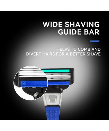 Premium Men's Disposable Razors - 5 Blade Razor with Handle & Cartridges for Smooth Shaving | International Shipping Available - Buy Online on SooperMarket.com