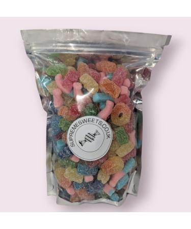 Vegan Mixed Quality Pick & Mix Sweets 1kg - Large Retro Candy Sweeties Assortment 1kg Pouch Gummy Jelly Fizzy Gift Chewy Pick n Mix